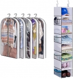 5 packs garment bags and hanging clothes organizer