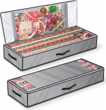 KIMBORA Christmas Wrapping Paper Storage Containers Grey