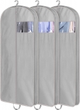 KIMBORA 54" Gusseted Hanging Garment Bags Grey（3 Packs）