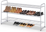 KIMBORA 3 Tier Metal Shoe Rack Grey