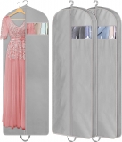 KIMBORA 60" Gusseted Hanging Garment Bags Grey（3 Packs）