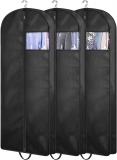 KIMBORA 54" Gusseted Hanging Garment Bags Black（3 Packs）