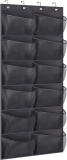 KIMBORA 12 Large Mesh Pockets Over the Door Shoe Organizer Black