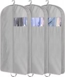 KIMBORA 43" Gusseted Hanging Garment Bags Grey（3 Packs）